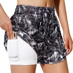 Blevonh Women Yoga Running Shorts 2 in 1 Workout Athletic Shorts with Pockets S-3XL
